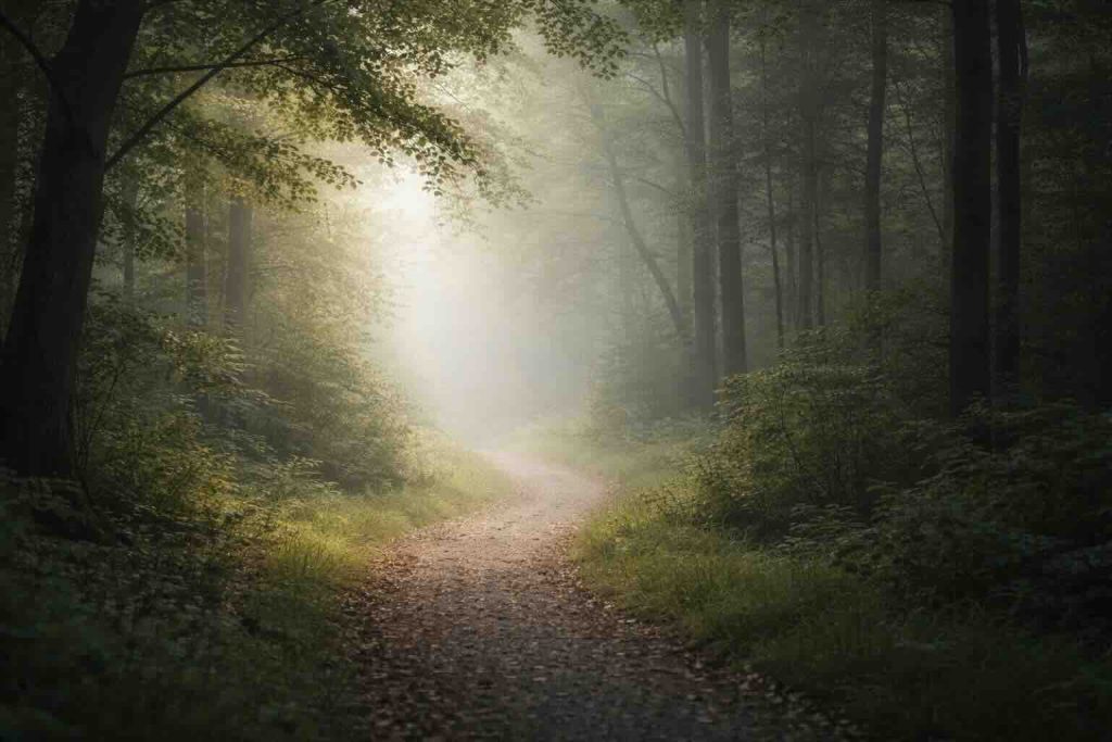 Skovsti i blødt morgendis som symbol på indre uro ved agiteret depression symptomer
